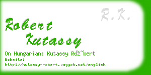 robert kutassy business card